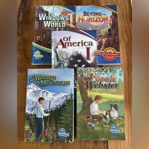 Abeka 5th Grade Reading Set student books + Message of the Mountain Noah Webster